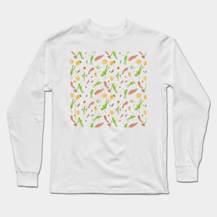 Aliens: Catching Salmons (Patterned, Lemon) Long Sleeve T-Shirt